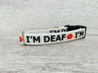 I'm Deaf with Paw Print - Deaf Alert Dog Collar 3