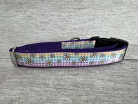 Pastel Checker Daisy Cat Collar 5