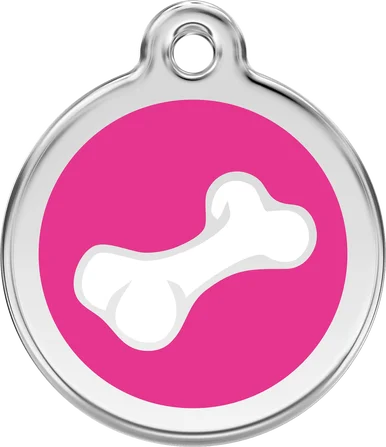 Red Dingo Enamel Bone 2 Personalised Pet ID Tag
