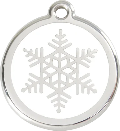 Red Dingo Personalised Snowflake Enamel Pet ID Tag