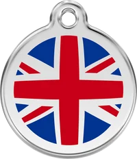Personalised Red Dingo Enamel UK Flag Pet ID Tag 1
