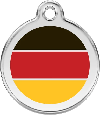 Red Dingo German Flag Personalised Enamel Pet ID Tag