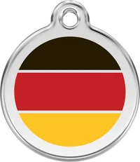 Red Dingo German Flag Personalised Enamel Pet ID Tag 1