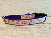 Baby Pink Santa's Little Helper Themed Dog Collar 3