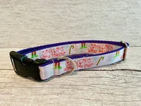 Baby Pink Santa's Little Helper Themed Dog Collar 2