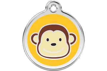 Personalised Red Dingo Monkey Enamel Pet ID Tag