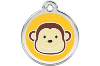Personalised Red Dingo Monkey Enamel Pet ID Tag 1