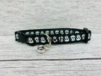 Colourful Skulls Halloween Cat Collar - Handmade in the UK 6