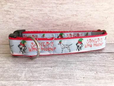 Dalmatian Santa's Little Helper Christmas Dog Collar