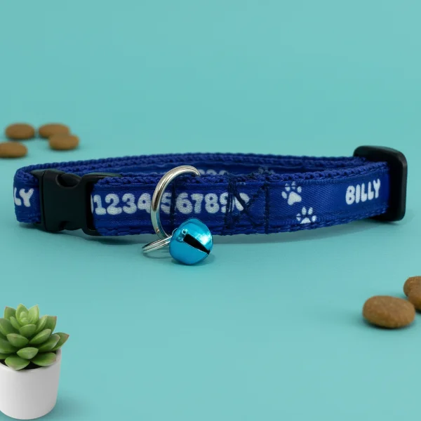 Personalised Bubble Print Retro Name Cat Collar