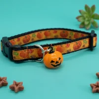 Autumn Pumpkin Acorn Leaf Cat Collar 1