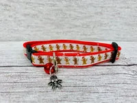 Gingerbread Man Christmas Cat Collar 1