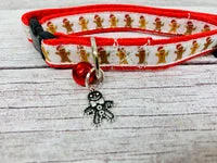 Gingerbread Man Christmas Cat Collar 2