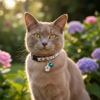 London Cat Collar with Bell & Crown Charm 2