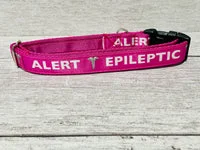 Hot Pink Epileptic - Medical Alert Dog Collar 2