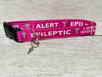 Hot Pink Epileptic - Medical Alert Dog Collar 1