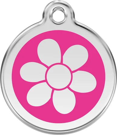 Personalised Enamel Flower Pet ID Tag by Red Dingo