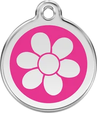 Personalised Enamel Flower Pet ID Tag by Red Dingo 1