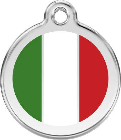 Red Dingo Enamel Italian Flag Pet ID Tag