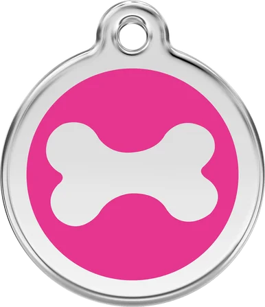 Personalised Red Dingo Enamel Bone Pet ID Tag