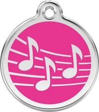 Personalised Red Dingo Music Note Enamel Pet ID Tag 1