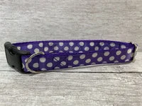 Purple with White Spots Dots Ribbon Lead 4
