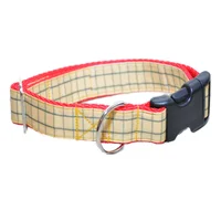 Yellow Tartan Dog Collar 2