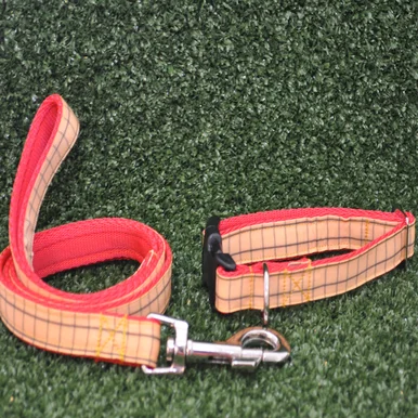 Yellow Tartan Dog Collar
