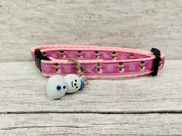 Christmas Snowman and Snowflake Cat Collar