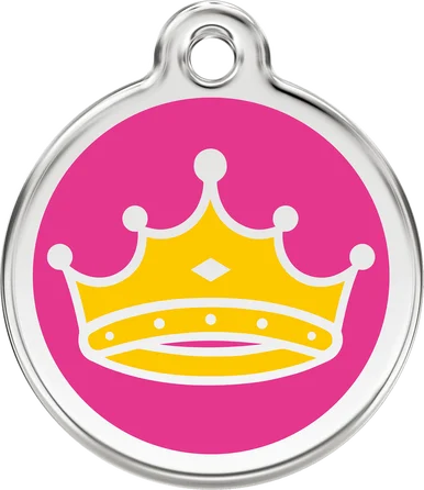 Red Dingo Queen Crown Personalised Enamel Pet ID Tag