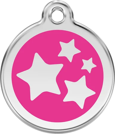Red Dingo Enamel Stars Personalised Pet ID Tag