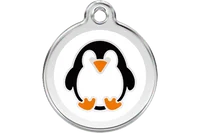 Personalised Red Dingo Penguin Enamel Pet ID Tag 1