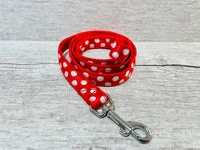 Red with white Spots Dots Dog Collar 4
