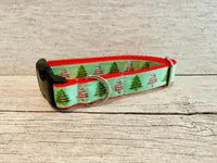 Green Christmas Tree Themed Snowman Dog Collar 2