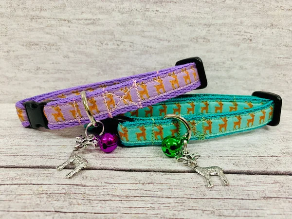Reindeer Puppy & Small Dog Collar - Handmade in the UK