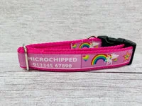 Personalised Unicorn Dog Collar - Custom Print Grosgrain Ribbon 2