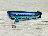Paris Skyline Themed Cat Collar - Handmade in the UK 1